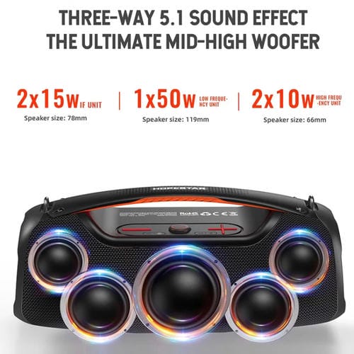 Altavoz Bluetooth Portátil Hopestar A60 100 W Resistente Agua IPX6 Micrófono (Azul)