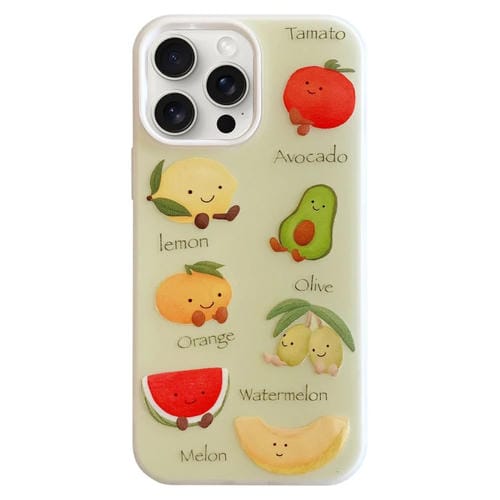 Funda hĂbrida TPU y PC iPhone 15 Pro a prueba de golpes con dibujos animados (Serie Fruit)