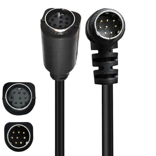 Cable Adaptador de Audio para TV de 8 Pines Mini Din Curvo S-Video para TV Box 1,8 m (Negro)