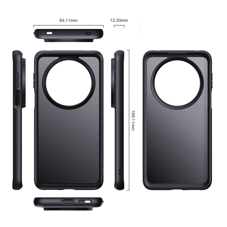 Funda Híbrida TPU y Policarbonato para Huawei Mate 70 Pro/70 Pro+ con Tacto de Piel (Azul)
