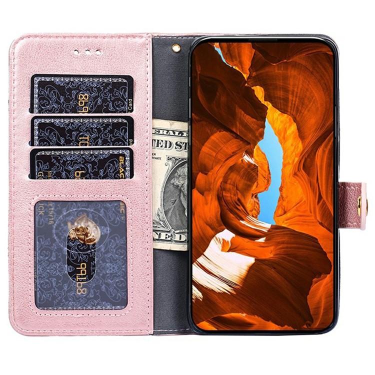 Funda de cuero con cremallera para Redmi A5 4G (171,7 mm) (oro rosa)