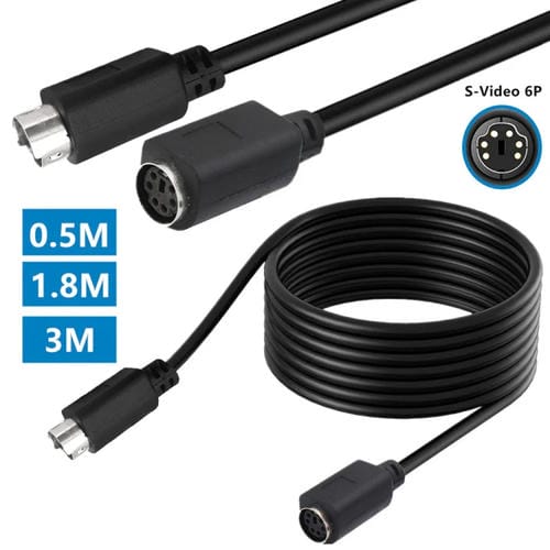 Cable de Extensión Mini Din 6 Pines 3 Metros Macho a Hembra Recto