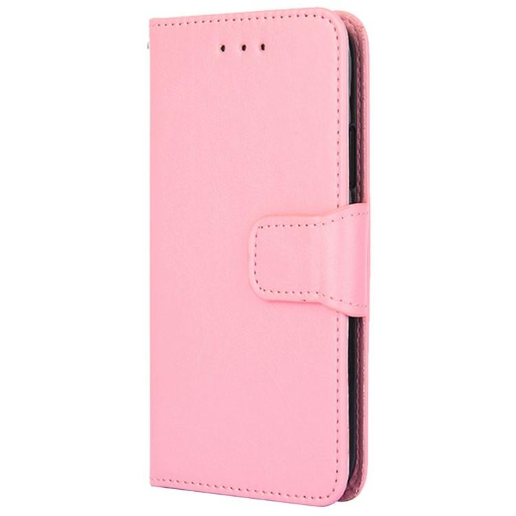 Funda de cuero con textura de cristal para Redmi Note 14S 4G (rosa)