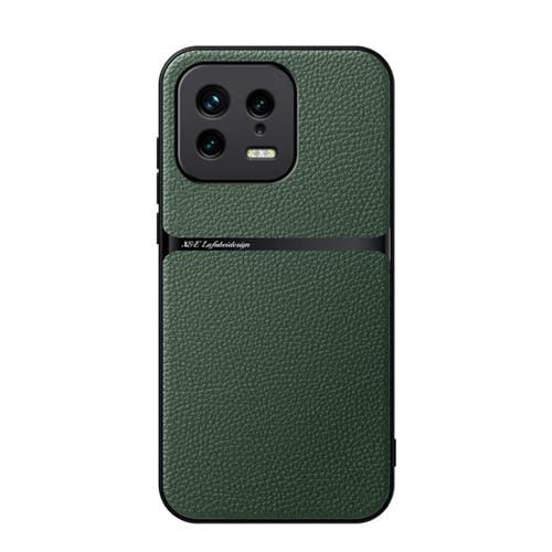 Funda para Teléfono Xiaomi 13 Litchi de Cuero con Cobertura Total Magnética a Prueba de Golpes (Verde)