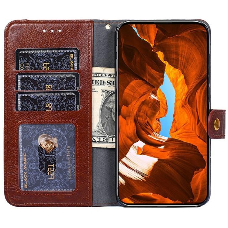 Funda de cuero con cremallera para Samsung Galaxy S25 Ultra 5G (marrón)