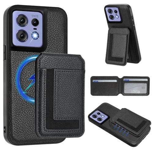 Funda para Teléfono con Tarjetero Magnético Desmontable Magsafe para Motorola Edge 50 Pro Cx01 (Negra)