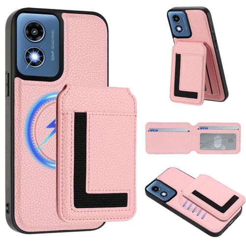 Funda para Teléfono Motorola Moto G Play 2024 4G Cx01 con Tarjetero Magnético Desmontable Magsafe (Rosa)