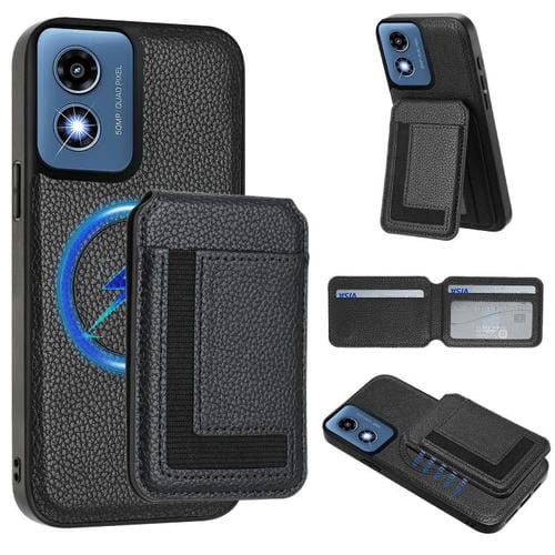 Funda para Teléfono Motorola Moto G Play 2024 4G Cx01 con Tarjetero Magnético Desmontable Magsafe (Negra)