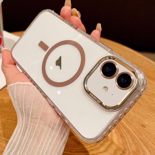 Funda Transparente Magsafe para iPhone 11 con PelĂcula para Lente (Oro Titanio)