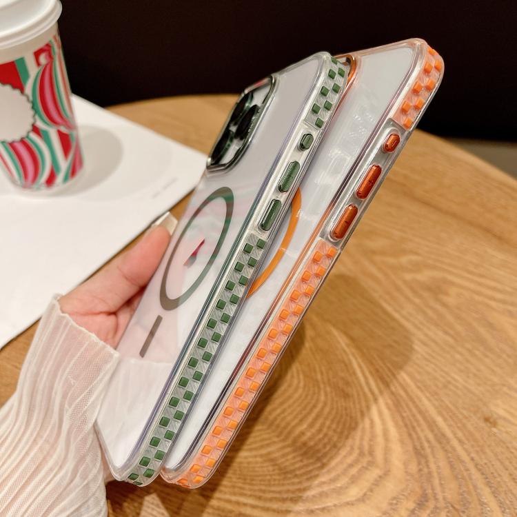 Funda Transparente Magsafe para iPhone 12 con PelĂcula para Lente (Oro Titanio)