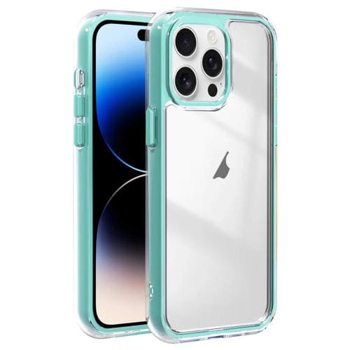 Funda HĂbrida AcrĂlico TPU 3 en 1 a Prueba de Golpes con Airbag para iPhone 14 Pro (Verde Menta)