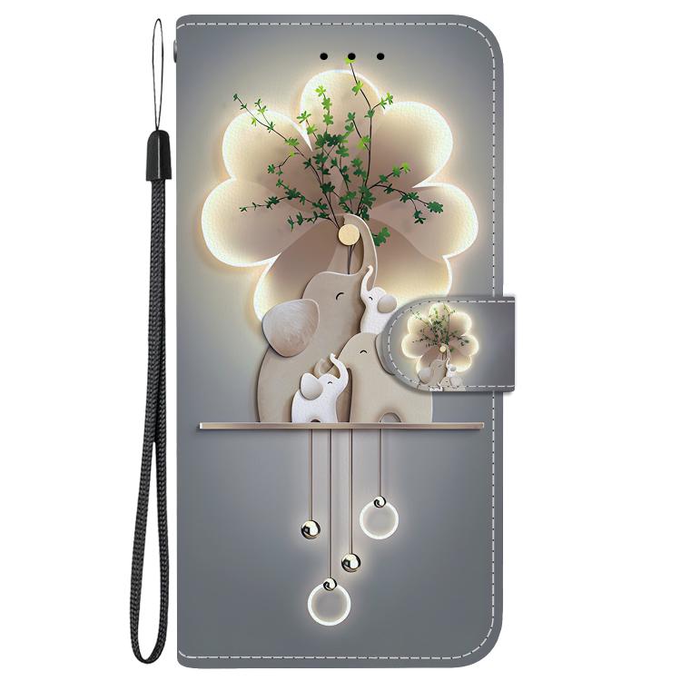 Funda de Cuero iPhone 14 Dibujo Colores Textura Cristal (Tres Ciervos)