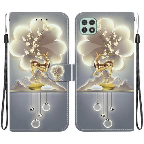 Funda Cuero Samsung Galaxy A22 5G Dibujo Colores Textura Cristal (Ciervo Sika)