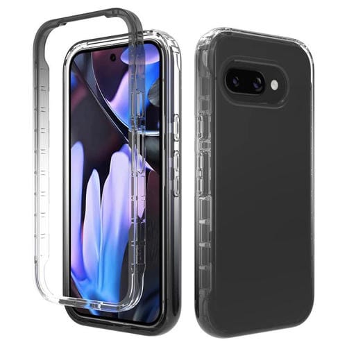 Funda PC + TPU Transparente Degradado a Prueba de Golpes para Google Pixel 9A (Negro)