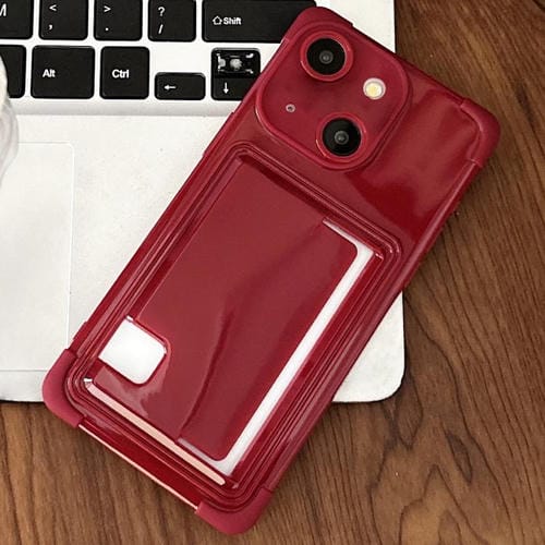 Funda TPU iPhone 13 Ranura para Tarjeta Lateral (Rojo)