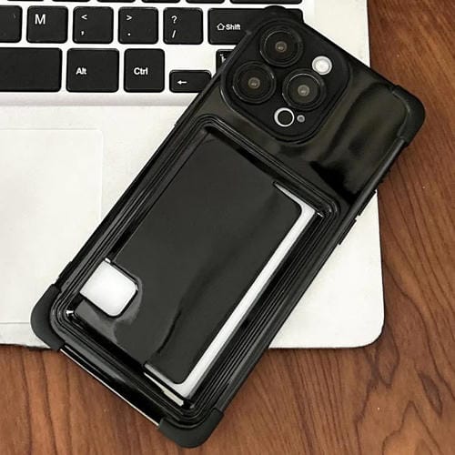 Funda TPU con Ranura para Tarjeta Lateral iPhone 15 Pro Max (Negra)