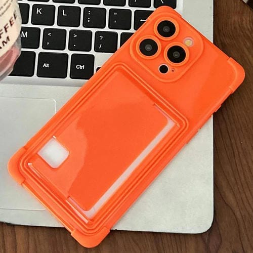 Funda TPU con Ranura para Tarjeta lateral iPhone 15 Pro Max (Naranja)