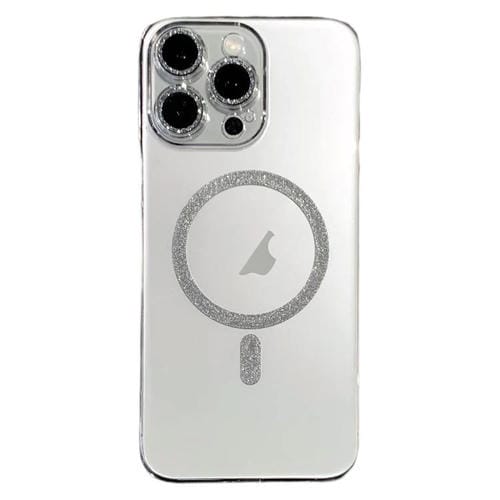 Funda para Teléfono con Anillo Magnético Purpurina Magsafe para iPhone 13 Pro (Transparente)