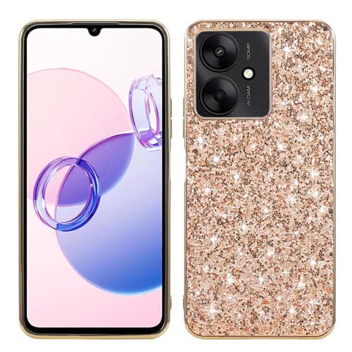 Funda de TPU a Prueba de Golpes con Purpurina En Polvo para Xiaomi 14T Pro (Dorada)