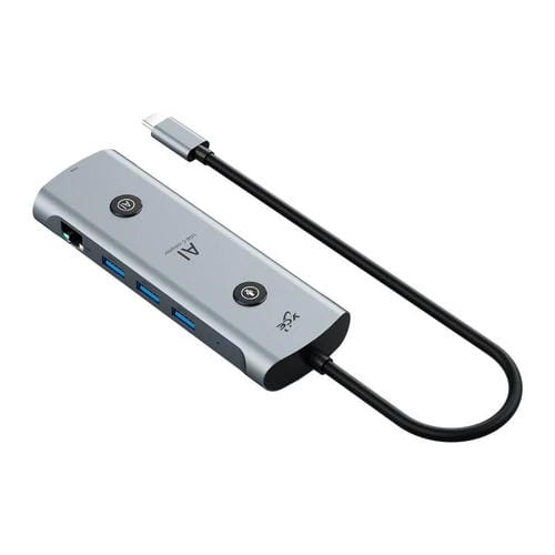 Estación de Acoplamiento USB-C Yce V261C 13 en 1 Adaptador Tipo-C (Gris)