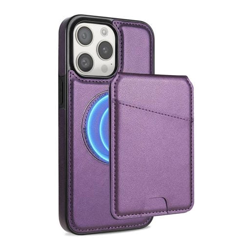 Funda para Teléfono Magsafe iPhone 15 Pro con Tarjetero Desmontable (Morado)