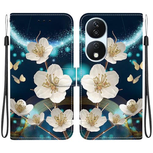 Funda de Cuero Honor X7B Play 50 Plus con Dibujo de Colores y Textura de Cristal (Magnolia)
