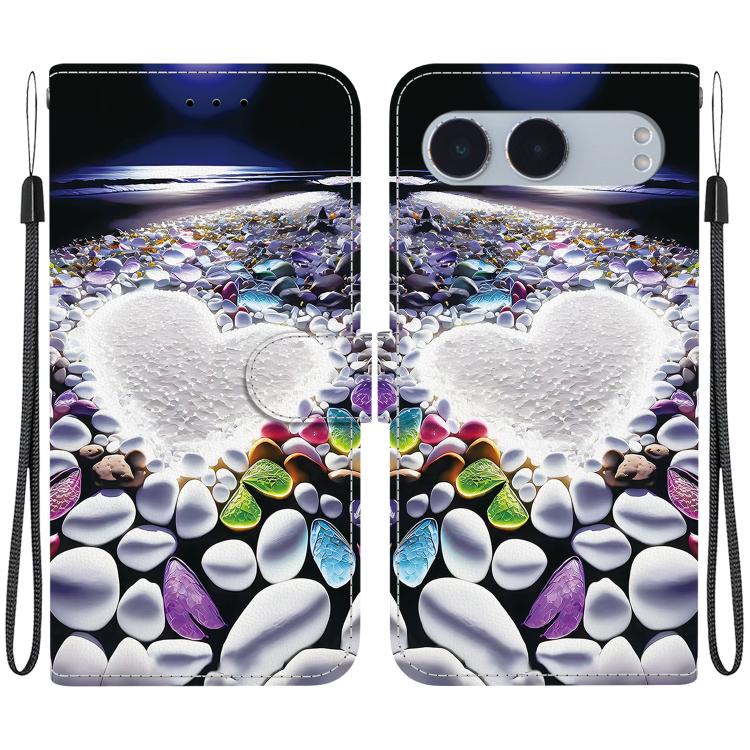 Funda de Cuero con Dibujo y Textura de Cristal para OnePlus Nord 4 (CorazĂłn)