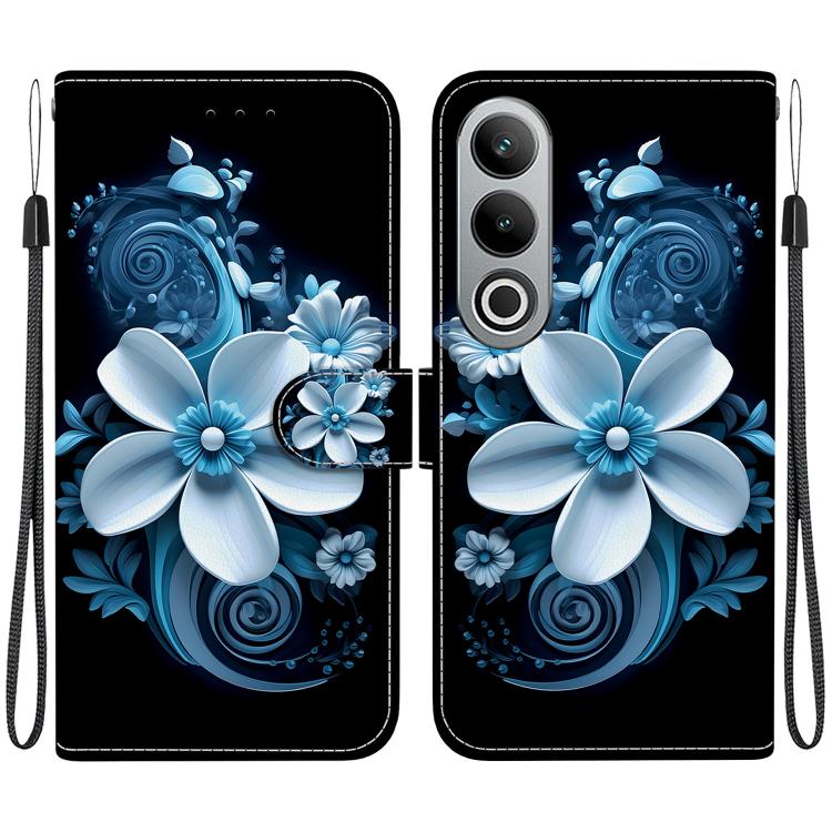 Funda de Cuero con Dibujo y Textura de Cristal para OnePlus Nord Ce4 5G (OrquĂdea Negra)