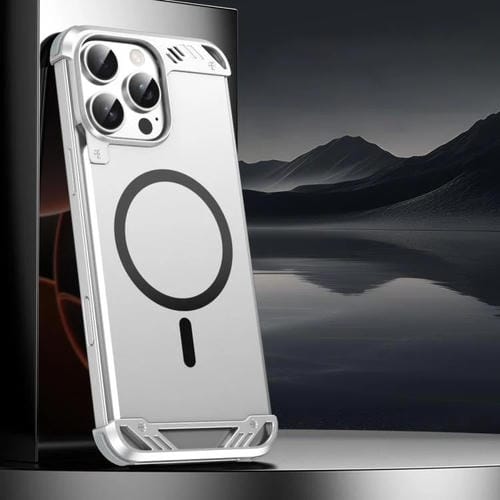 Funda para Teléfono R-Just RJ63 con Aroma Mecha y Magsafe sin Marco para iPhone 13 Pro Max (Plateada)