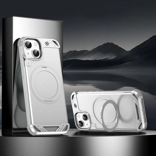 Funda para Teléfono R-Just RJ63-1 con Soporte Magsafe sin Marco para iPhone 14 (Plateada)