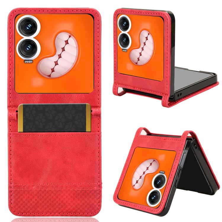 Funda de Cuero con Textura Retro para Teléfono Infinix Zero Flip (Rojo)