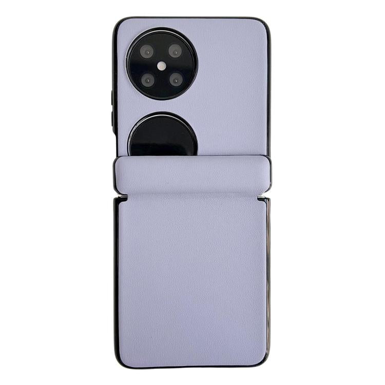 Funda de Cuero Huawei Pocket 2 con Textura Sólida y Eje Magnético (Morado)