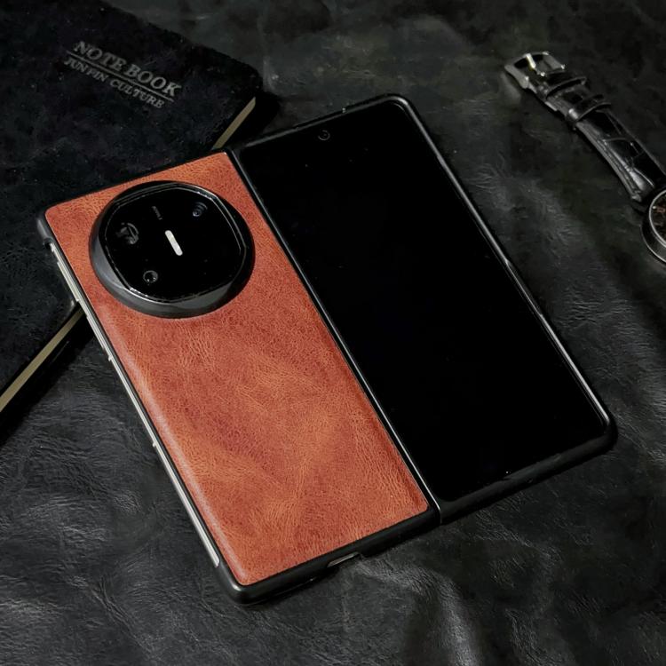 Funda para Teléfono Huawei Mate X6 Crazy Horse Texture Pu + PC (Roja)