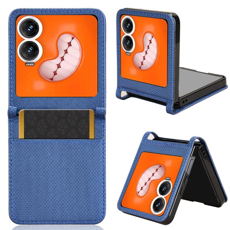 Funda de Cuero con Textura de Diamante para Teléfono Infinix Zero Flip (Azul)