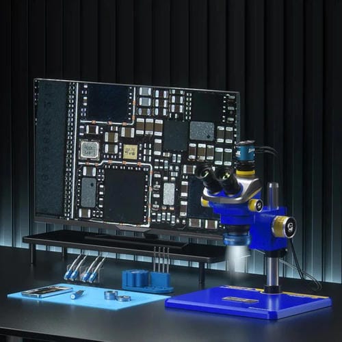 Microscopio Estéreo TrinOcular Mechanic Mic3 7X-50X Ctv 0,45X con Cámara 4K Pro