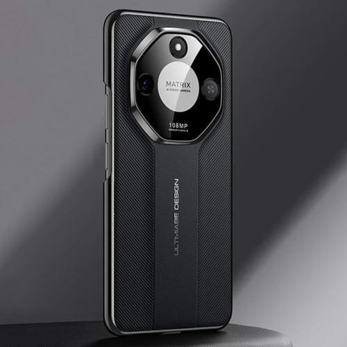 Funda de Cuero Lisa con Diseño de Imitación Ultimate para Honor X60 (Negra)