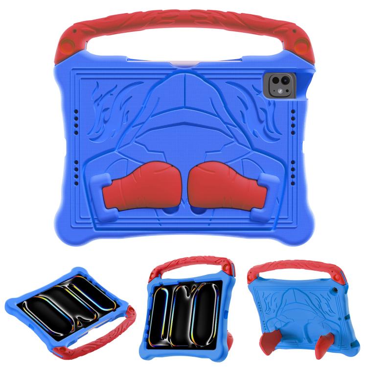Funda Eva para iPad Pro 11 (2024) a Prueba de Golpes con Soporte y Correa (Azul y Rojo)