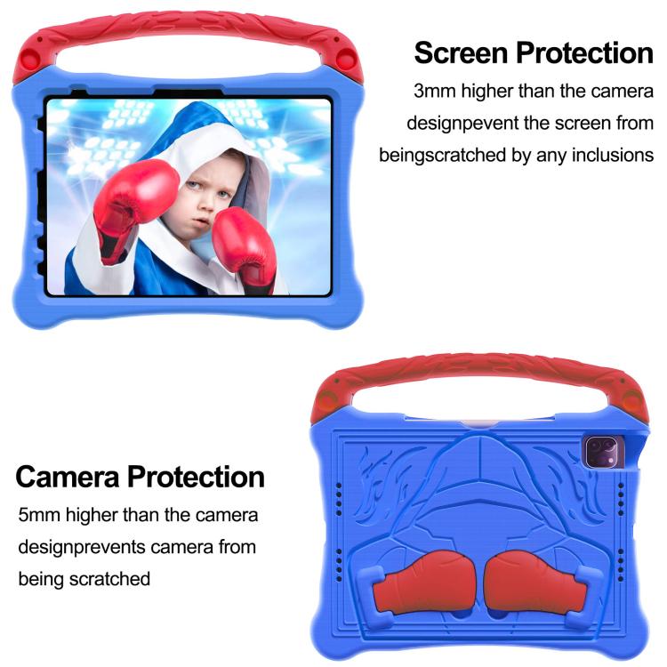 Funda Eva para iPad Pro 11 (2024) a Prueba de Golpes con Soporte y Correa (Azul y Rojo)
