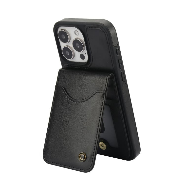 Funda para iPhone 12 Pro Max Awquer Cuero con Tapa Vertical Tarjetas y Soporte (Negro)