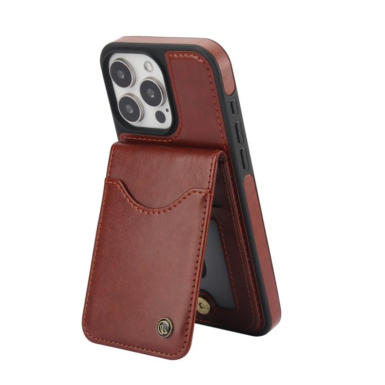 Funda de Cuero con Tapa Vertical Awquer para iPhone 11 Pro con Tarjetero (Marrón)