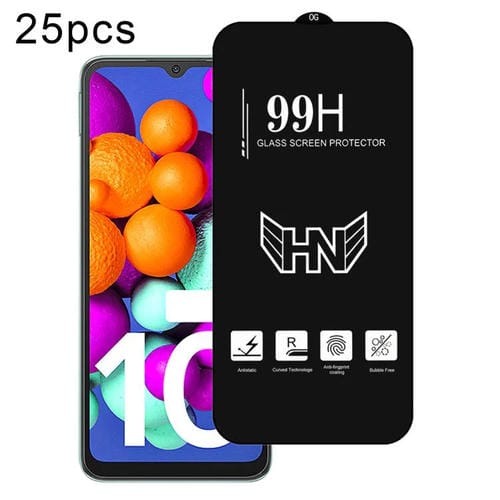 Para Redmi 10 India 25 Piezas de Película de Vidrio Templado de Pantalla Completa de Arco Grande de Aluminio Alto