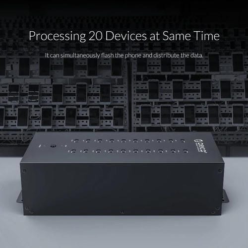 Concentrador USB 2.0 Orico Ih20P 20 Puertos Grado Industrial Enchufe de la UE (Negro)