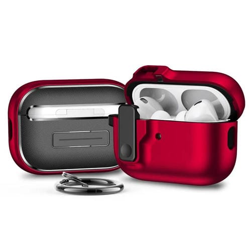 Funda Protectora Auriculares Bluetooth Airpods Pro 2 Bloqueo AutomĂĄtico (Rojo)