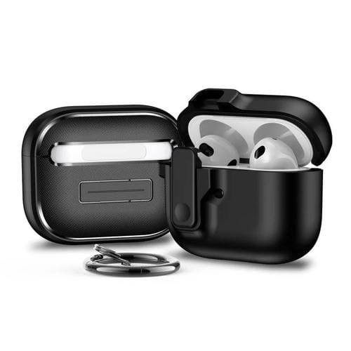 Funda Protectora Auriculares Bluetooth Airpods 3 Bloqueo Automático (Negro)