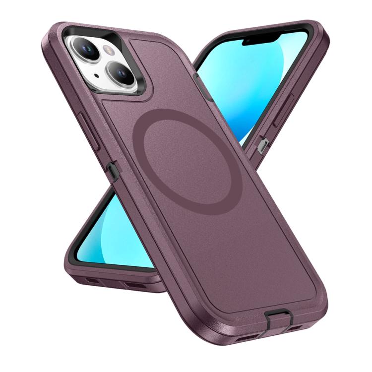 Funda Magnética para iPhone 13/14 Resistente al Agua y Magsafe (Morado y Rosa)