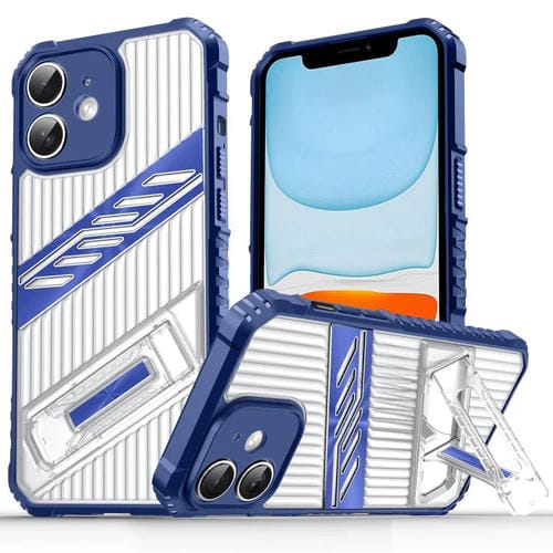 Funda híbrida TPU y Policarbonato con soporte para iPhone 11 (Azul Marino)