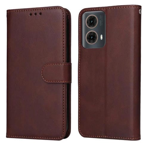 Funda Piel Sintética con Tapa para Motorola Moto G85/S50 Neo (Marrón)