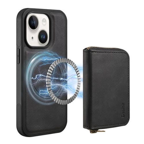 Funda de Cuero con Cremallera Magsafe Denior D26 Skin Feel para iPhone 14/13 (Negra)