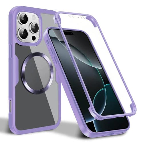 Funda para Teléfono Magsafe iPhone 16 Pro Textura de Cd (Morado)