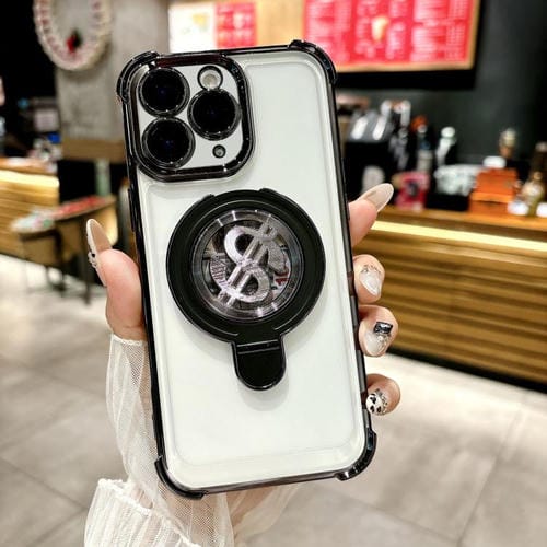 Funda para Teléfono con Soporte Magsafe para iPhone 12 Pro Max con Película para Lente (Negra)